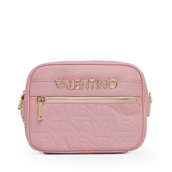 Poșetă crossbody femei Valentino Cora roz cu logo metalic 1951POSSVBS9OO15RO