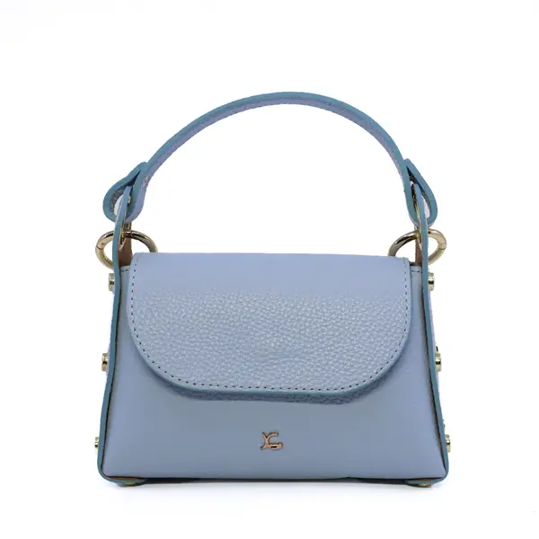 Poșetă mini crossbody femei Luca di Gioia albastru deschis din piele 144POSP3683AZ