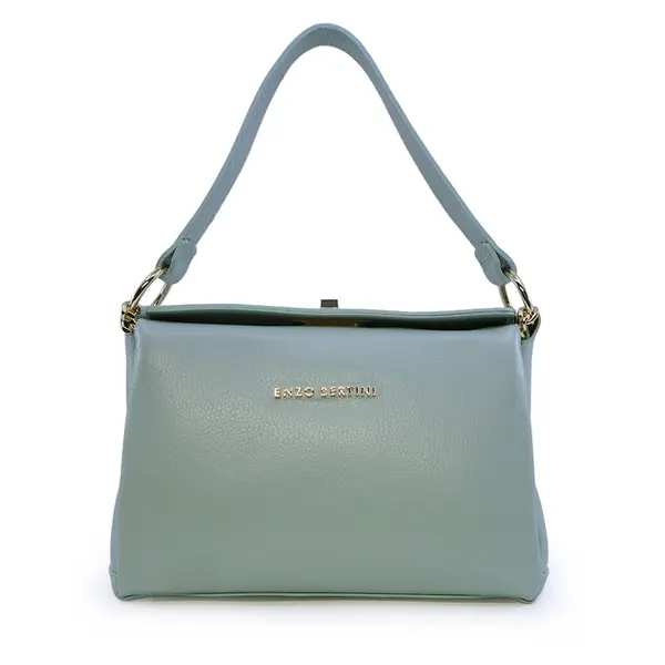 Poșetă satchel femei Enzo Bertini albastru deschis din piele naturală 154POSP3317LBL