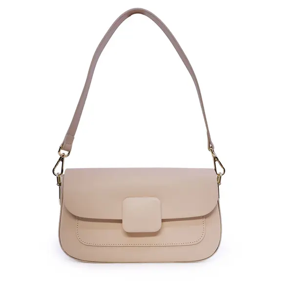 Poșetă satchel femei Enzo Bertini bej din piele 154POSP3739BE