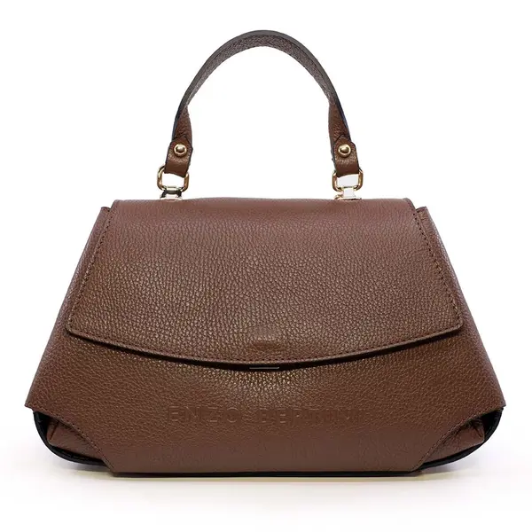 Poșetă satchel femei Enzo Bertini maro din piele 154POSP3606M