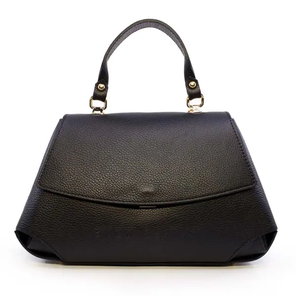 Poșetă satchel femei Enzo Bertini neagră din piele 154POSP3606N