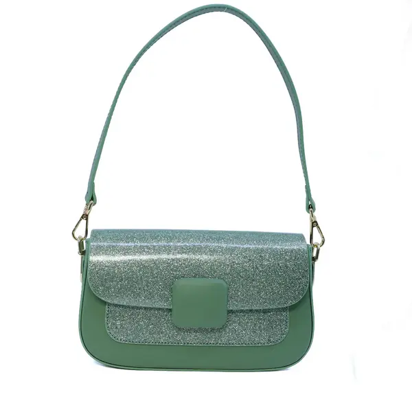 Poșetă satchel femei Enzo Bertini verde din piele 154POSP3739GV