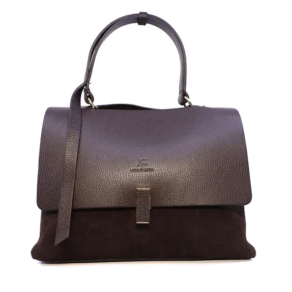 Poșetă satchel femei Luca di Gioia maro din piele 245POSP25912M