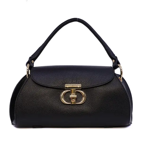 Poșetă satchel femei Luca di Gioia neagră din piele 144POSP3732N