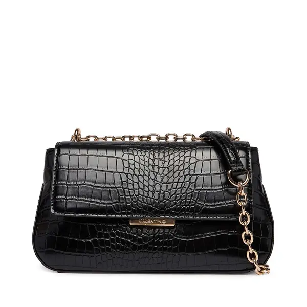 Poșetă satchel femei Valentino Afrodite neagră cu aspect croco 1951POSSVBS9N409CN
