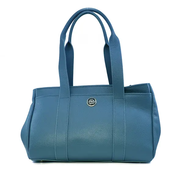 Poșetă shopper femei Enzo Bertini albastră din piele 154POSP3652AZ