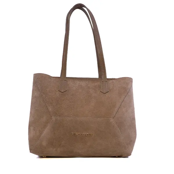Poșetă shopper femei Enzo Bertini taupe din piele 154POSP3688VTA