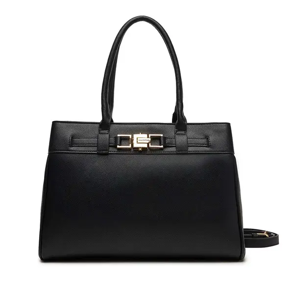 Poșetă tote femei Valentino Alina Re neagră cu accesoriu deco 1951POSSVBS9QB01N