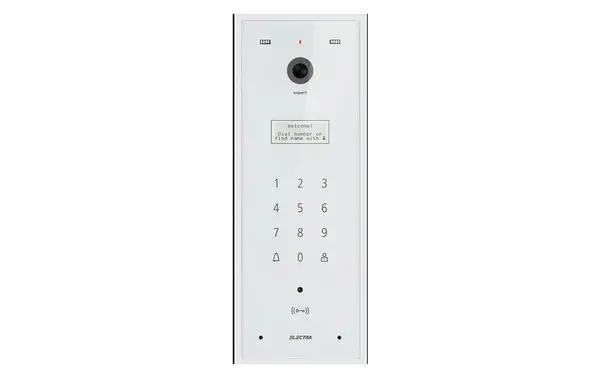 Post exterior videointerfon Electra VPE.0BF03.ELWTL, 255 de apartamente, tastatura iluminata, RFID, montaj incastrat, alb