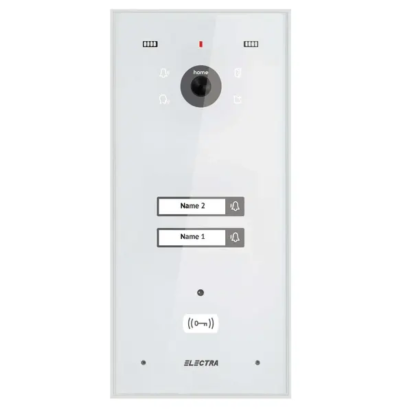 Post video exterior pentru videointerfon Electra, 2 familii, montaj incastrat, alb, VPH.02F03.ELWTL