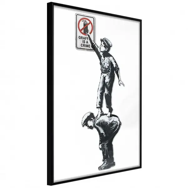 Poster - Banksy: Graffiti Is a Crime, cu Ramă neagră, 40x60 cm