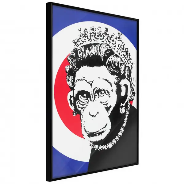 Poster - Banksy: Monkey Queen, cu Ramă neagră, 40x60 cm