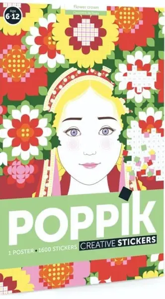 Poster cu stickere Poppik - Coroană de flori