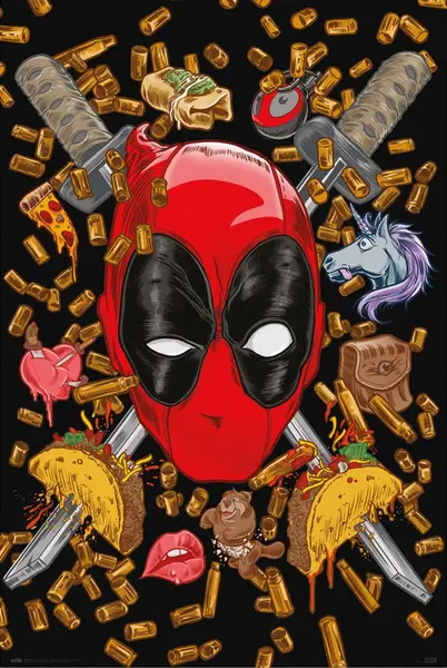 Poster Erik Marvel: Deadpool - Bullets And Chimichangas