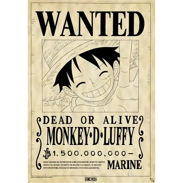 Poster Pergament One Piece - Wanted Luffy
