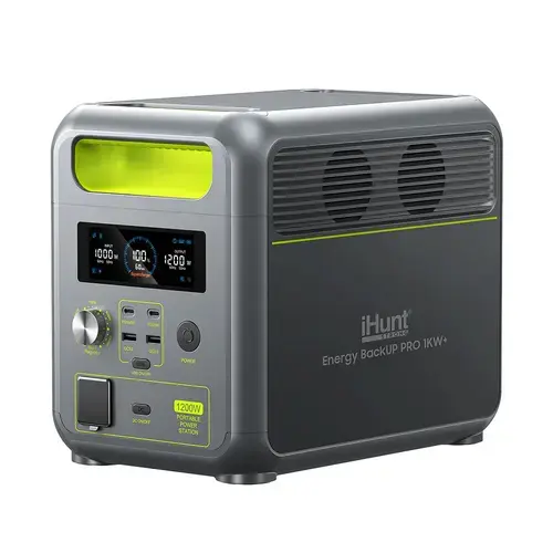 Power Station iHunt Energy BackUP PRO 1kW+, 2 x USB QC3.0 (18W Max), 2 x Type-C (1x 100W + 1x 20W), 1 x încărcător auto, 2 x prize AC