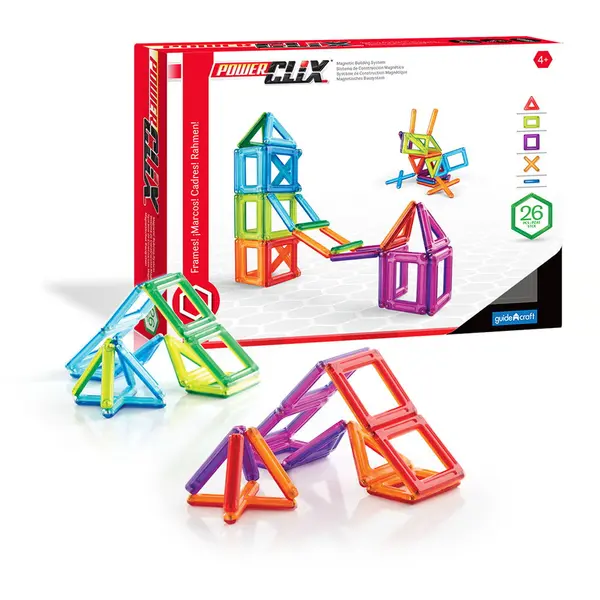 PowerClix Frames, set magnetic, 26 piese, Guidecraft multicolor