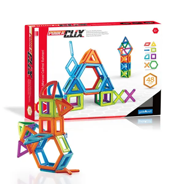 PowerClix Frames, set magnetic, 48 piese, Guidecraft multicolor