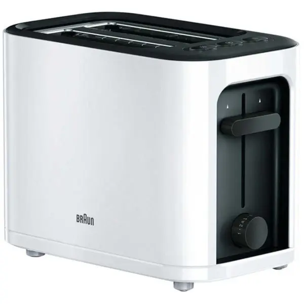 Prajitor de paine Braun PurEase HT3000WH, 1000 W, 2 felii, Alb