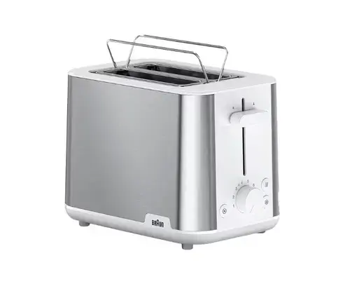 Prajitor de paine Braun PurShine HT 1510 WH, 2 felii, 900 W (Alb)