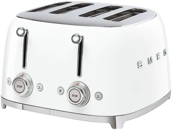 Prăjitor de pâine dublu Smeg - TSF03WHEU, 2000W, 6 viteze, alb