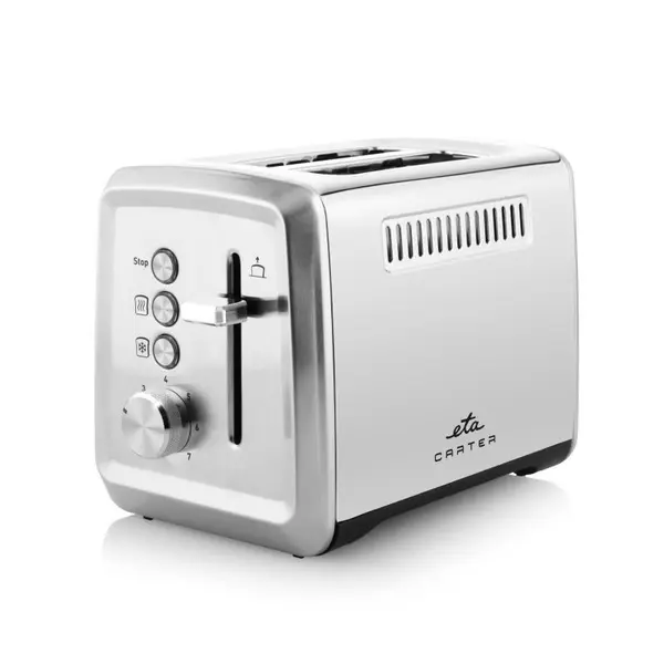 Prajitor de paine ETA Carter 4166 90000, 850 W, 2 felii, 7 niveluri de rumenire, otel inoxidabil