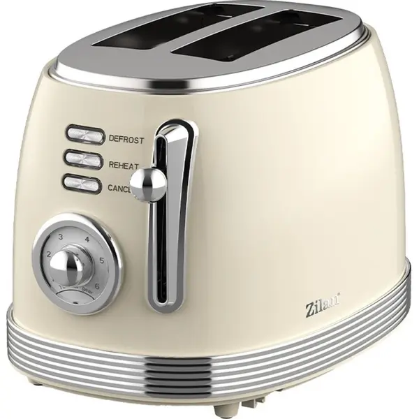 Prajitor de Paine, Indicator Luminos, Retro, Putere 850W, 6 Trepte Prajire, Crem