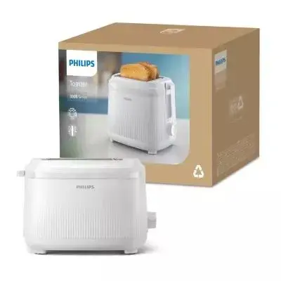 Prajitor de paine Philips seria 3000 HD2511/00, 8 setari de rumenire, Functie de incalzire, Oprire automata, Tava de firimituri (Alb)