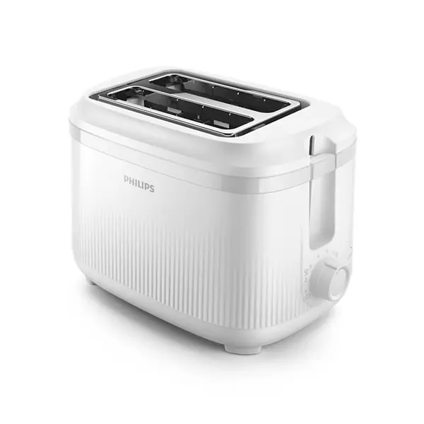 Prajitor de paine Philips seria 3000 HD2511/00, 8 setari de rumenire, Functie de incalzire, Oprire automata, Tava de firimituri, Alb