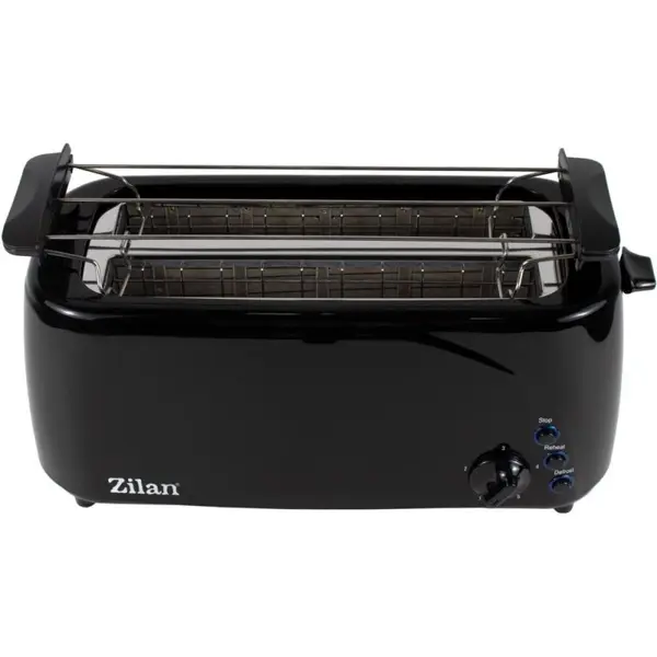 Prajitor de Paine, Putere 1400 W, 4 Felii, Long Slot, Functie Dezghetare, Negru