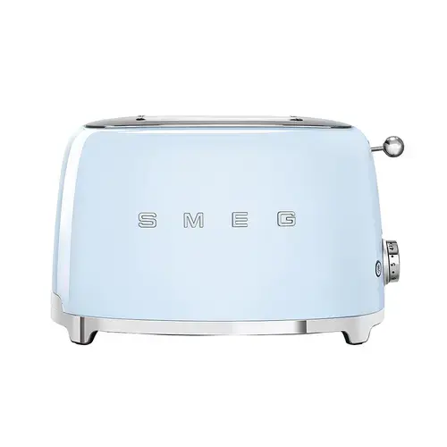 Prajitor de paine Smeg TSF01PBEU, 950 W, 2 felii, 6 niveluri pentru rumenire, Bleu