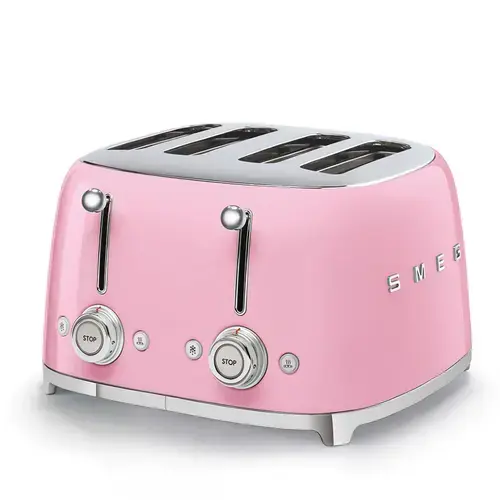 Prajitor de paine Smeg TSF03PKEU, 2000 W, 6 trepte, Roz