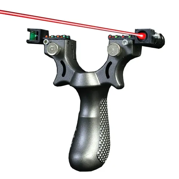Prastie cu laser DEPOX , Sling King, plastic, 11.5 cm, cu boloboc, argintiu