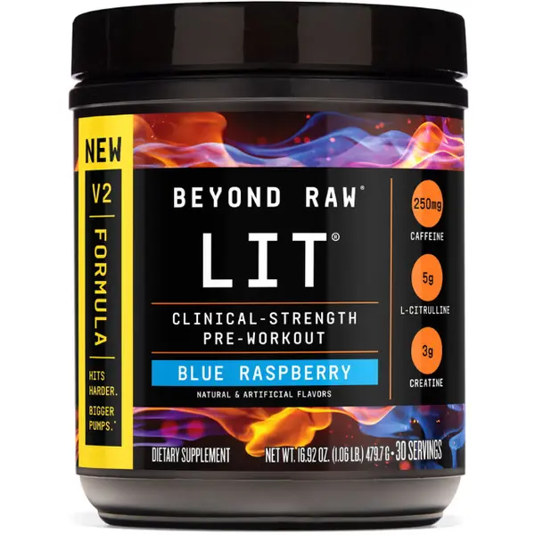 Pre-Workout LIT V2 cu Aroma de Zmeura Albastra 479.7g