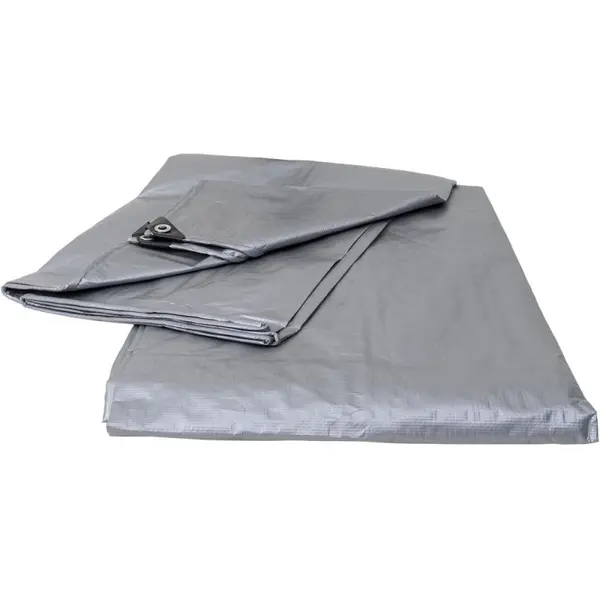 Prelata Impermeabila, 6 x 6 m, cu Inele de Prindere, UV, 130 g/mp, Argintie