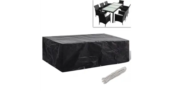 Prelata mobilier exterior din poliratan cu 10 inele 300 x 140cm