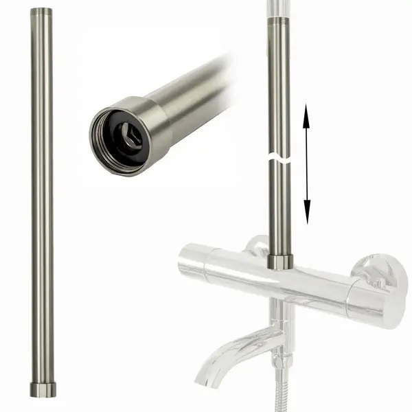Prelungire coloana duș brush nickel 50cm