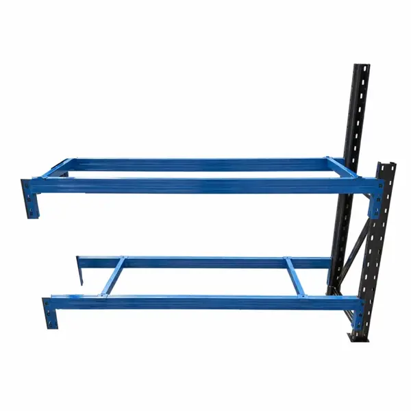Prelungire masa de lucru industriala cu cadru superior pentru panou, dimensiuni L2000 &times; D600 &times; H1000/1500 mm, capacitate 1000 kg/nivel-Gray & Blue