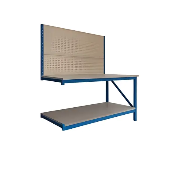 Prelungire pentru masa de lucru industriala cu panou din placaj L1000 x D600 x H1000/1500mm-1000kg/nivel GRAY & BLUE