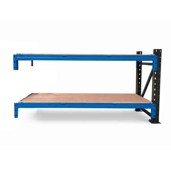 Prelungire pentru masa de lucru industriala cu placaj L2000 x D600 x H1000mm-1000kg/nivel GRAY & BLUE