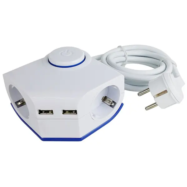 Prelungitor 2 prize+2 USB, 1.5 m Strohm SM-15011202