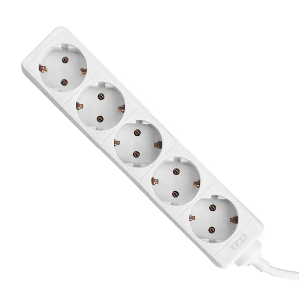 Prelungitor 3 metri cu 5 Schuko, Cablu 3x 1.5mm, Culoare Alb, Putere 3680W 16A, TED Electric TED001900