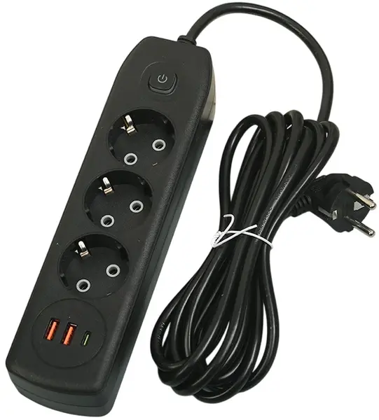Prelungitor 3m 3 Prize + 2 USB cu Intrerupator