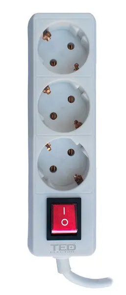 Prelungitor 5 metri cu 3 Schuko, Cablu 3x 1.5mm, Culoare Alb, Putere 3680W 16A, TED Electric TED005243