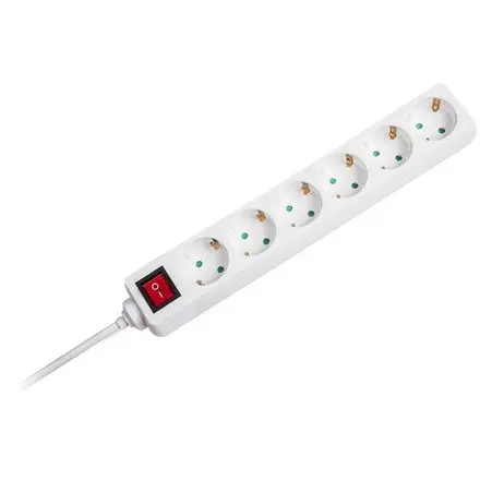 Prelungitor 6 cai cu intrerupator 1.5M( 3G1.5MM2) alb V-TAC SKU-8768