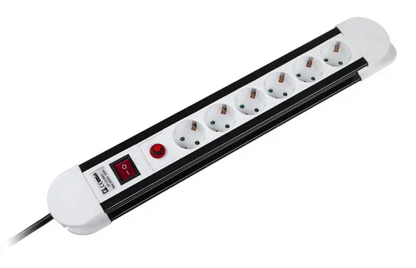 Prelungitor 6 posturi, putere maxima 3500W, lungime cablu 3 metri 3x1.5 mm, Rebel URZ3069-3B