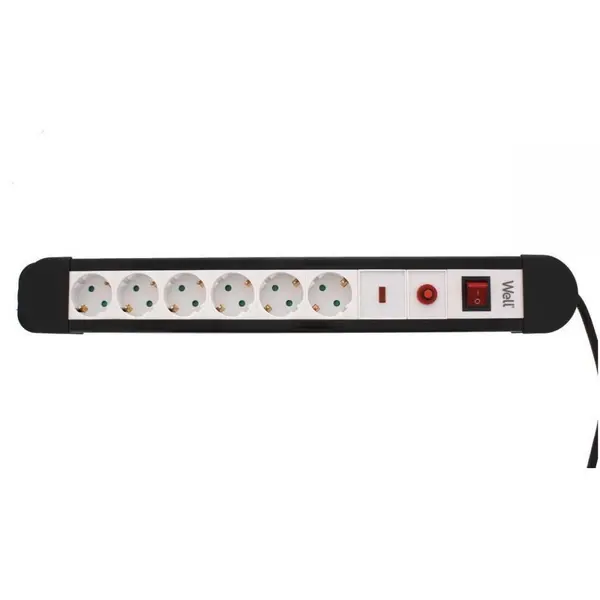 Prelungitor 6 prize 5M cu protectie, cablu 3x1.5mmp, Well EXTS-6S5M-PROT/02-WL