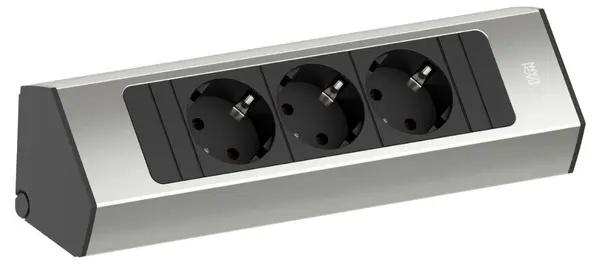 Prelungitor Bachmann - CASIA 2, 3x Schuko, 2 m, inox