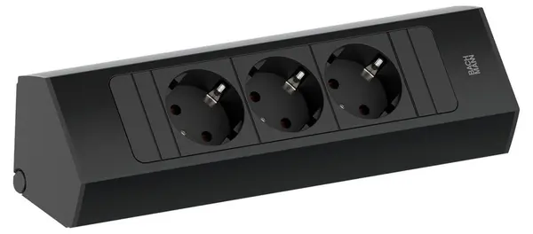 Prelungitor Bachmann - CASIA 2, 3x Schuko, 2 m, negru